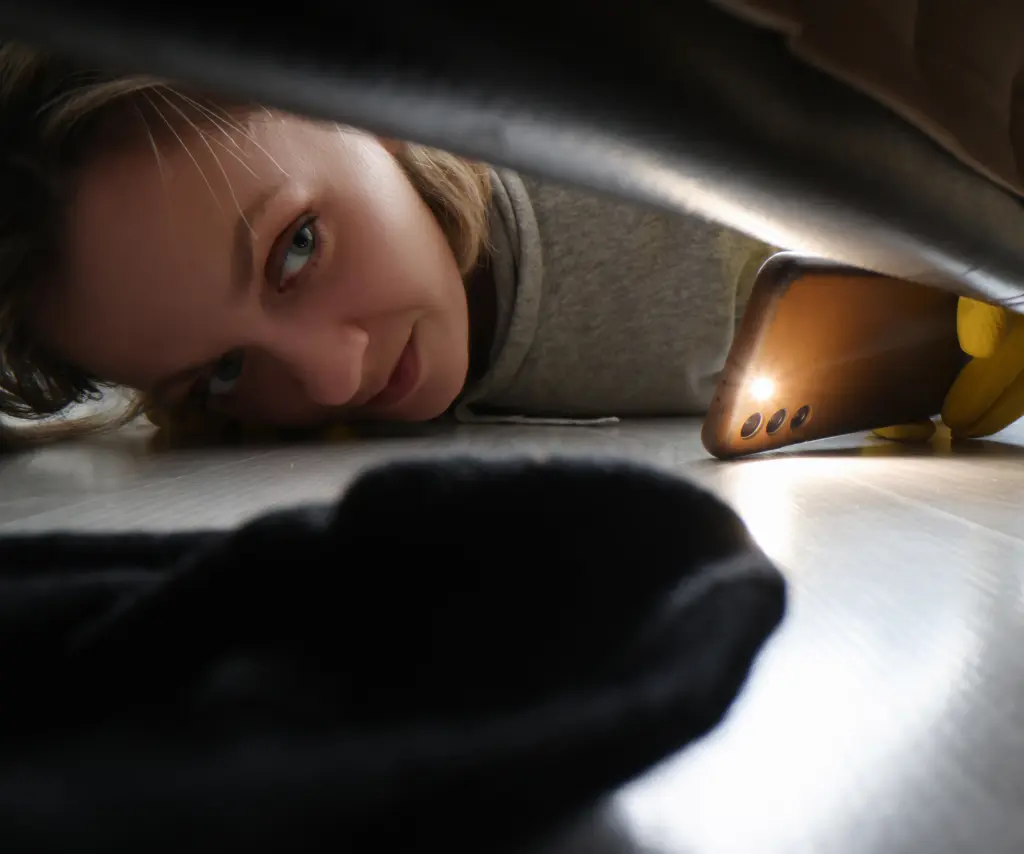 Identifying rodents under the couch with a cellphone flashlight