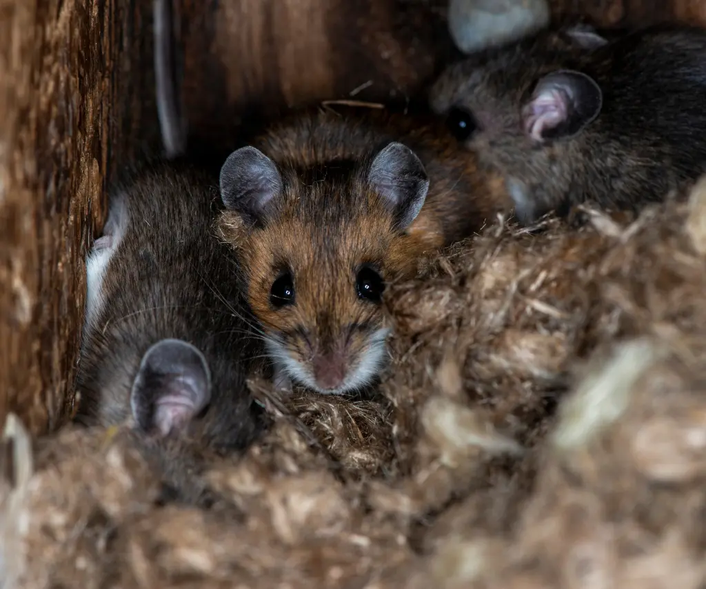 Rodents bundled together in the winter